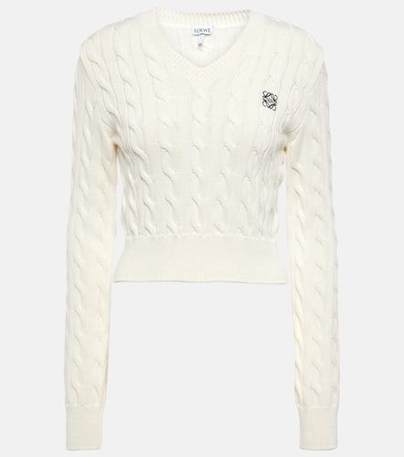 Anagram cable-knit cotton sweater - Loewe - Modalova