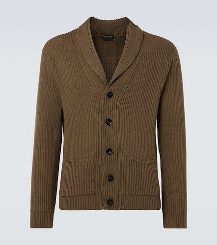 Ribbed-knit wool and silk cardigan - Tom Ford - Modalova