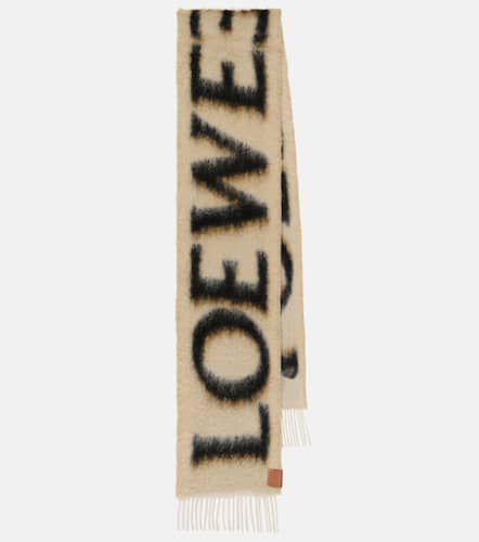 Logo jacquard wool-blend scarf - Loewe - Modalova