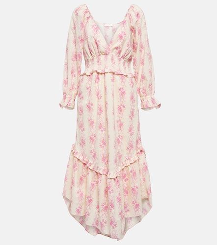 Robe midi Firefly en coton à fleurs - LoveShackFancy - Modalova
