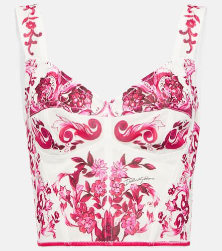 Bustier con stampa Majolica - Dolce&Gabbana - Modalova