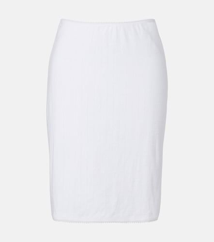 Falda midi calada de algodón a rayas - Leset - Modalova