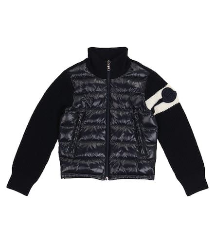 Quilted down and wool-blend cardigan - Moncler Enfant - Modalova