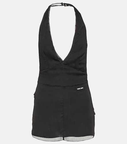 Miu Miu Tank top in chiffon di seta - Miu Miu - Modalova