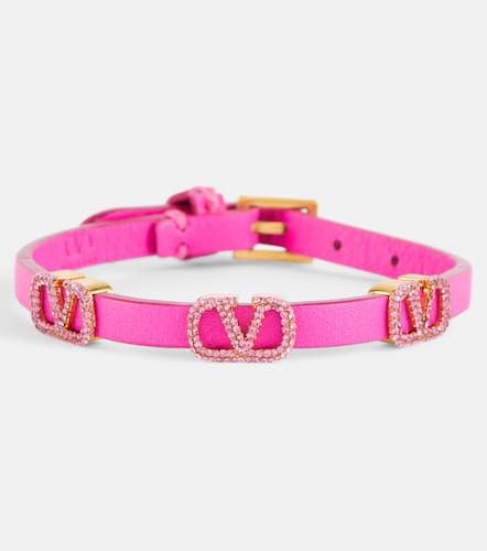 VLogo embellished leather bracelet - Valentino Garavani - Modalova