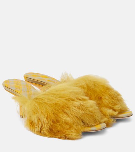 Jackie shearling and leather mules - Burberry - Modalova