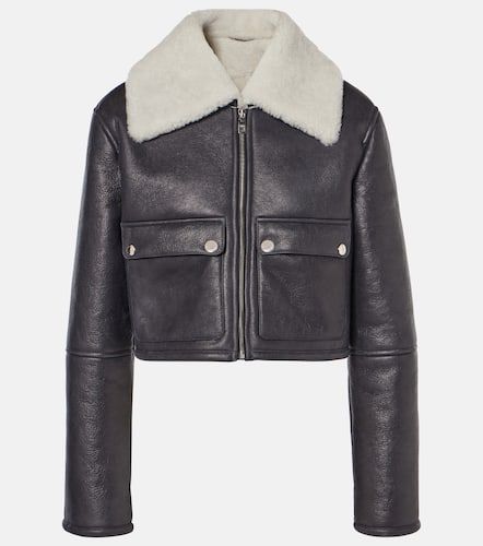 Cropped-Lederjacke mit Shearling - Dolce&Gabbana - Modalova