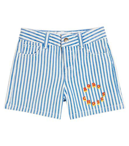 Logo striped cotton shorts - Bobo Choses - Modalova