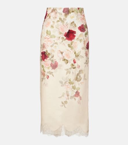 Hypnotic floral linen pencil skirt - Zimmermann - Modalova
