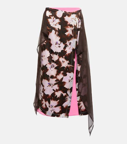 Floral silk-blend midi skirt - Dries Van Noten - Modalova