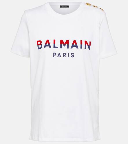 Camiseta en jersey de algodón con logo - Balmain - Modalova