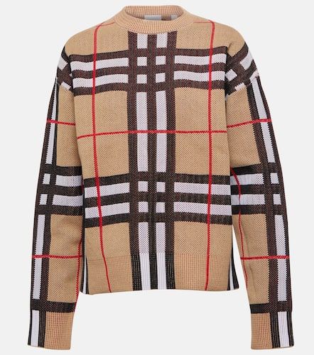 Jersey en mezcla de algodón a cuadros - Burberry - Modalova