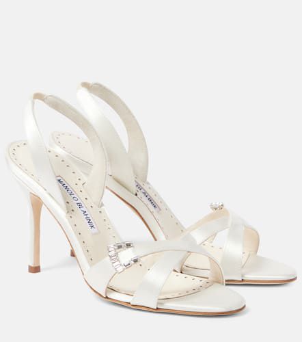 Ramisli embellished satin slingback sandals - Manolo Blahnik - Modalova