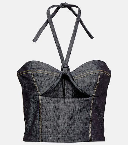 Aspos cutout denim bustier - The Mannei - Modalova