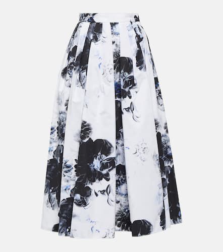 Printed cotton poplin midi skirt - Alexander McQueen - Modalova