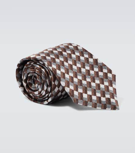 Printed silk seersucker tie - Giorgio Armani - Modalova