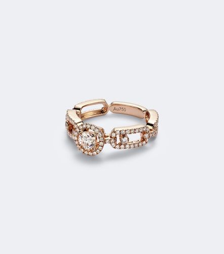 Move Link 18kt rose gold ring with diamonds - Messika - Modalova
