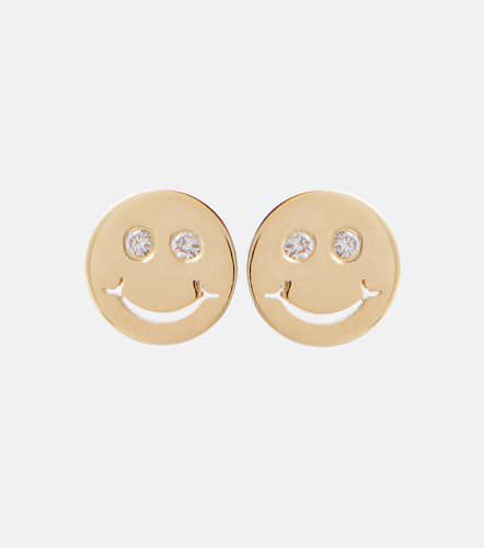Ohrringe Happy Face aus 14kt Gelbgold mit Diamanten - Sydney Evan - Modalova