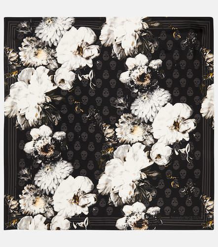 Floral silk twill scarf - Alexander McQueen - Modalova