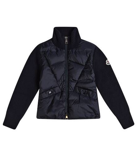 Cardigan in lana vergine con imbottitura - Moncler Enfant - Modalova