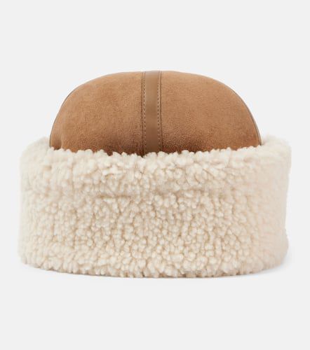 Cappello in suede e shearling con pelle - Toteme - Modalova