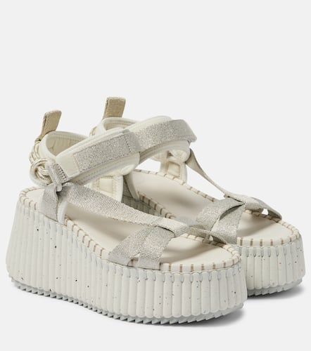 Chloé Sandalias con cuña Nama metalizadas - Chloe - Modalova