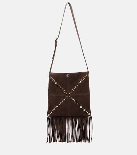 Bolso al hombro Nellcôte de ante adornado - Valentino Garavani - Modalova