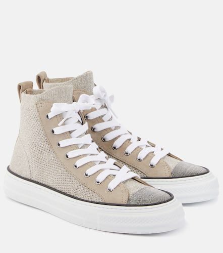 Verzierte High-Top Sneakers mit Leder - Brunello Cucinelli - Modalova