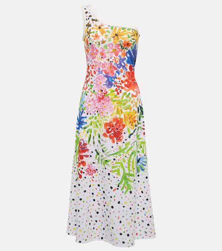 Floral one-shoulder cotton midi dress - Christopher Kane - Modalova