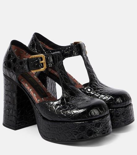 Croc-effect leather Mary Jane pumps - Etro - Modalova