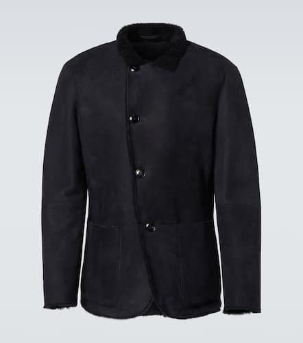 Shearling-lined suede jacket - Giorgio Armani - Modalova