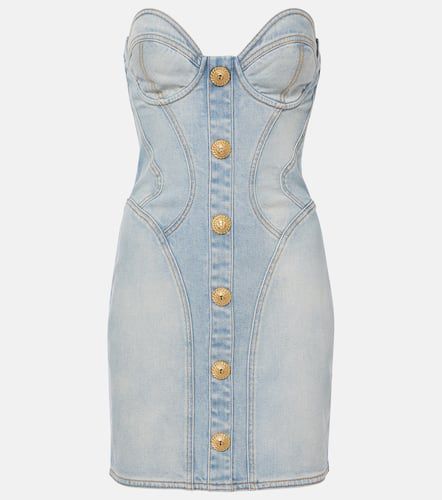 Balmain Vestido bustier en denim - Balmain - Modalova