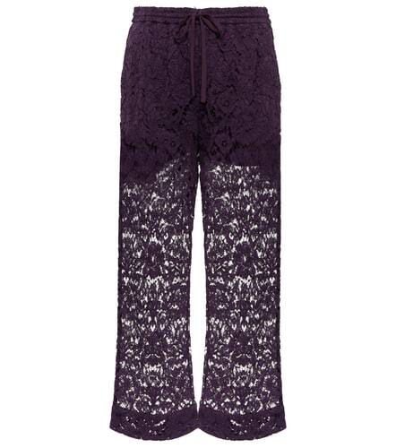 Pantaloni culottes in pizzo e seta - Valentino - Modalova