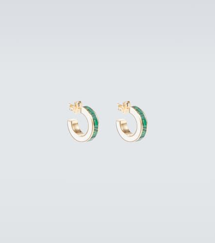 Gold-plated and enamel hoop earrings with malachite - Bottega Veneta - Modalova