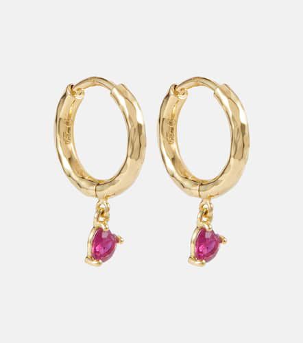 Charmed Micro Gabby 18kt gold hoop earrings with ruby - Octavia Elizabeth - Modalova