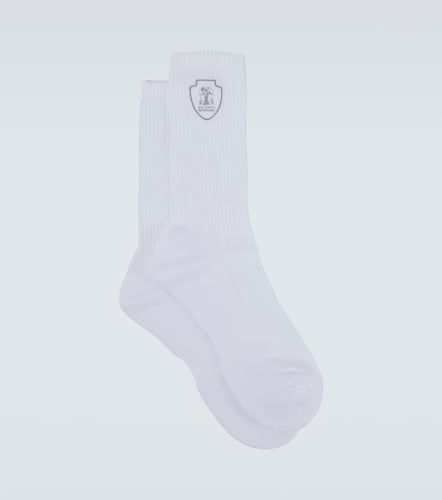 Logo ribbed-knit cotton-blend socks - Brunello Cucinelli - Modalova