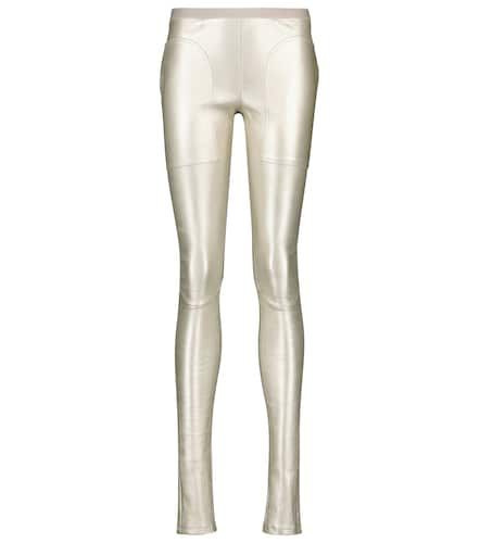 Leggings metallizzati in pelle e cotone - Rick Owens - Modalova