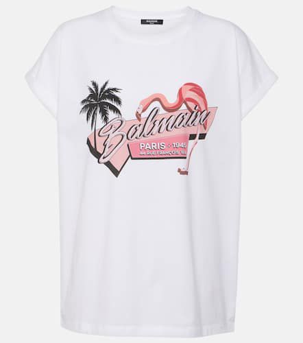 Camiseta Rosa Flamingo de jersey - Balmain - Modalova