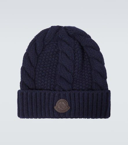 Cable-knit wool and cashmere beanie - Moncler - Modalova