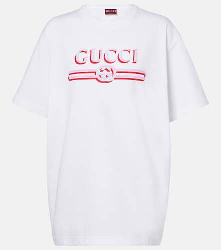 Camiseta en jersey de algodón con logo - Gucci - Modalova