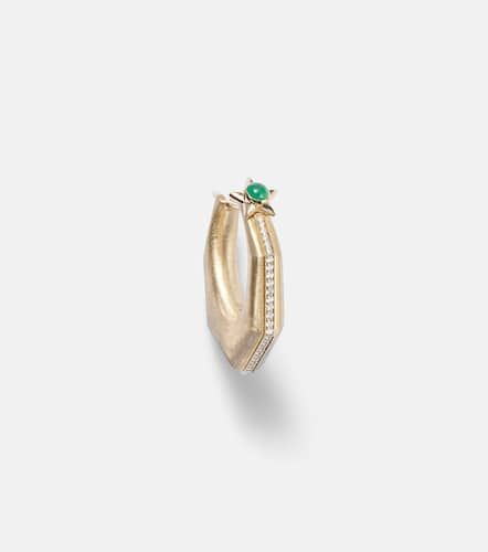 Baba Large 18kt single earring with diamonds and emerald - Marie Lichtenberg - Modalova