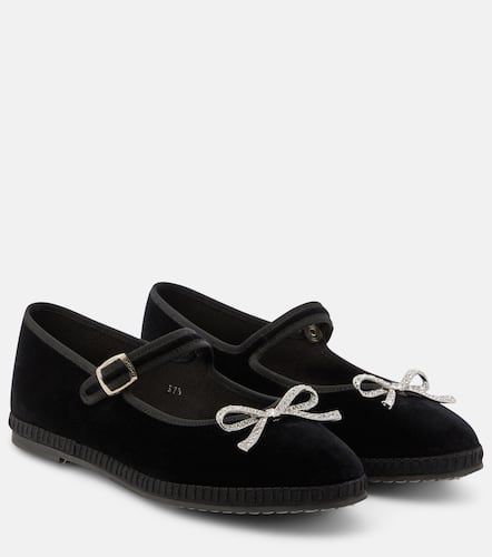 Bow-detail velvet ballet flats - Giambattista Valli - Modalova