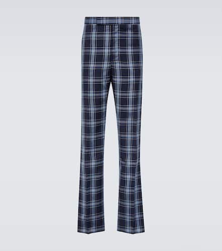 Checked wool and linen pants - Thom Browne - Modalova