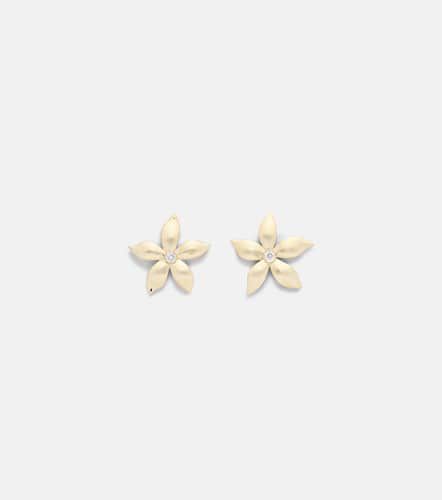 Pendientes Golden Blossom de oro de 18 ct con diamantes - Ileana Makri - Modalova