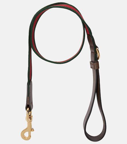 Web Stripe L faux leather dog leash - Gucci - Modalova