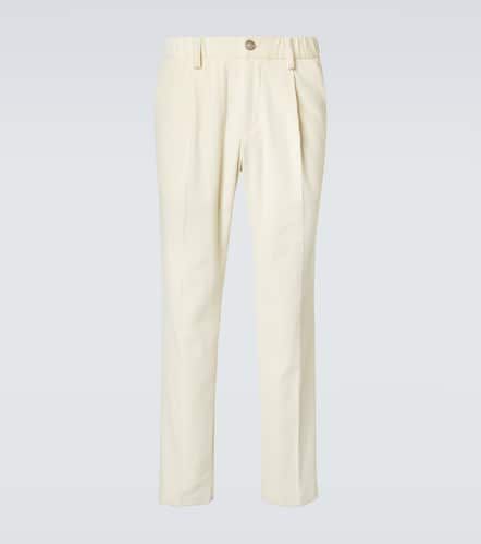 Pantaloni slim in cotone e cashmere a righe - Herno - Modalova
