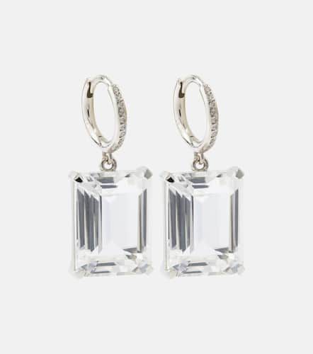 Kt white gold earrings with diamonds and topaz - Ileana Makri - Modalova