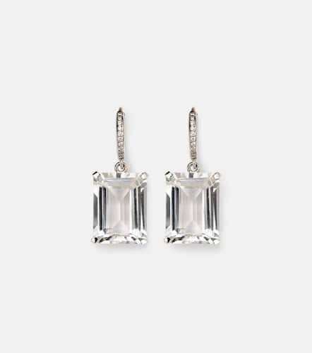 Kt white gold earrings with diamonds and topaz - Ileana Makri - Modalova