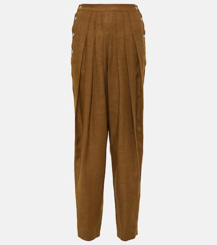 Pleated high-rise linen and wool pants - Loro Piana - Modalova