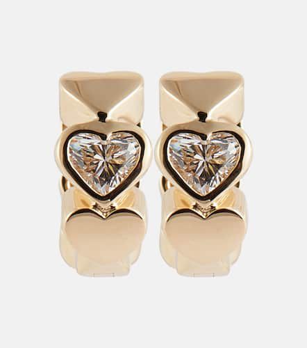 Ohrringe Heart Diamond aus 14kt Gelbgold mit Diamanten - Sydney Evan - Modalova